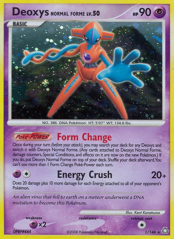 Pokémon Deoxys Normal Forme #1/146 Legends Awakened Holo Rare Holofoil Moderately Played English Trading Card — catalog front, TCGplayer SKU 1251496