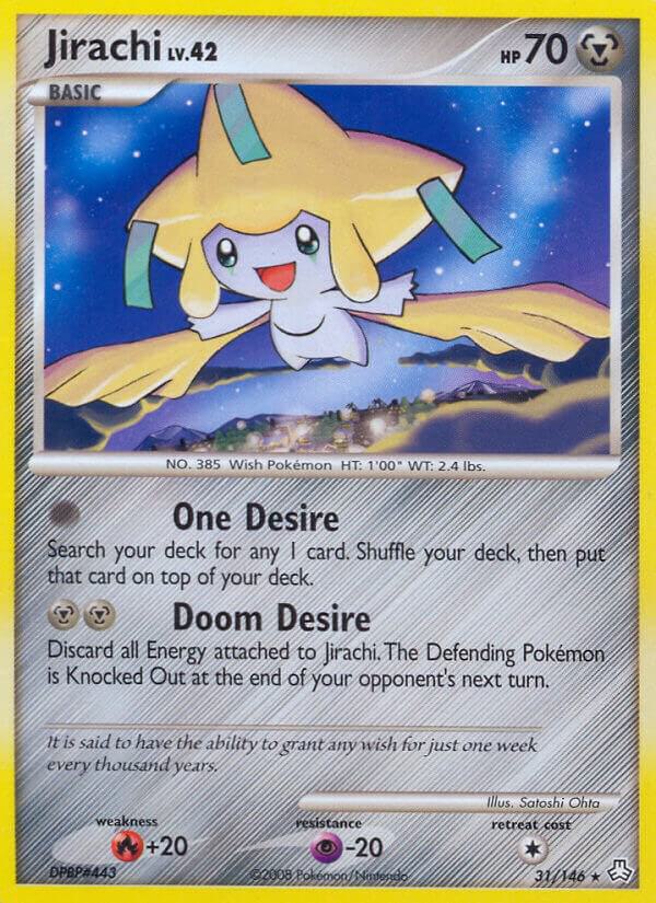 Pokémon Jirachi #31/146 Legends Awakened Rare Reverse Holofoil Moderately Played English Trading Card — catalog front, TCGplayer SKU 1251676