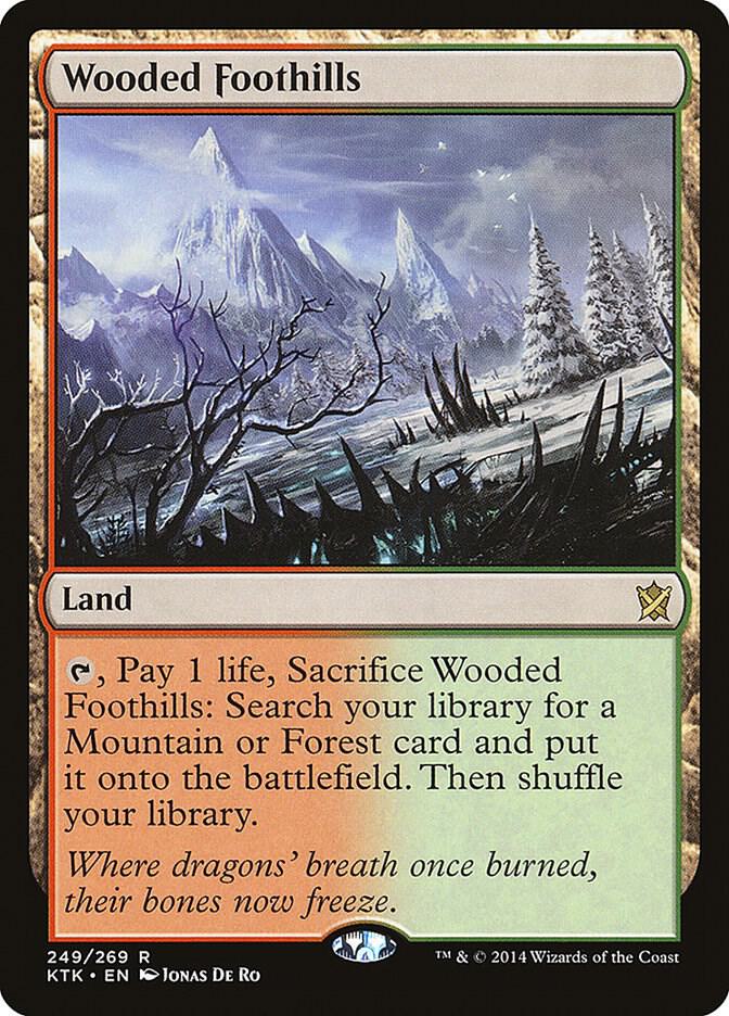 Magic Wooded Foothills #249 Khans of Tarkir Rare Non-Foil Near Mint English Trading Card — catalog front, TCGplayer SKU 1253982