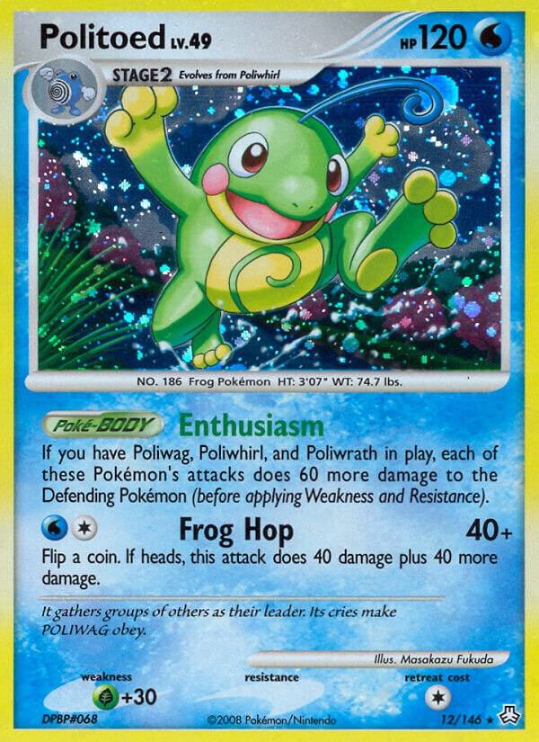 Pokémon Politoed #12/146 Legends Awakened Holo Rare Holofoil Lightly Played English Trading Card — catalog front, TCGplayer SKU 1255260