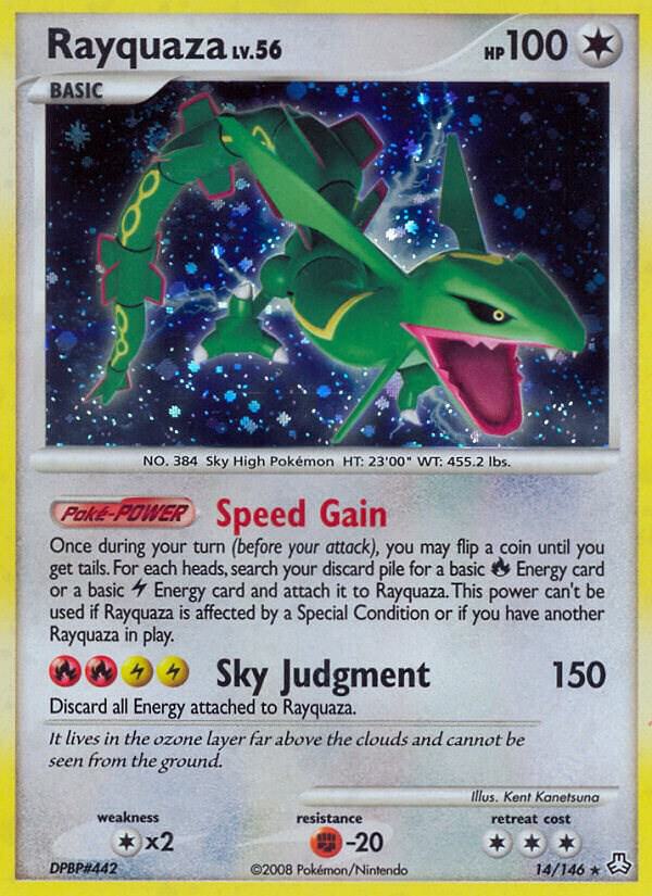Pokémon Rayquaza #14/146 Legends Awakened Holo Rare Holofoil Damaged English Trading Card — catalog front, TCGplayer SKU 1257611