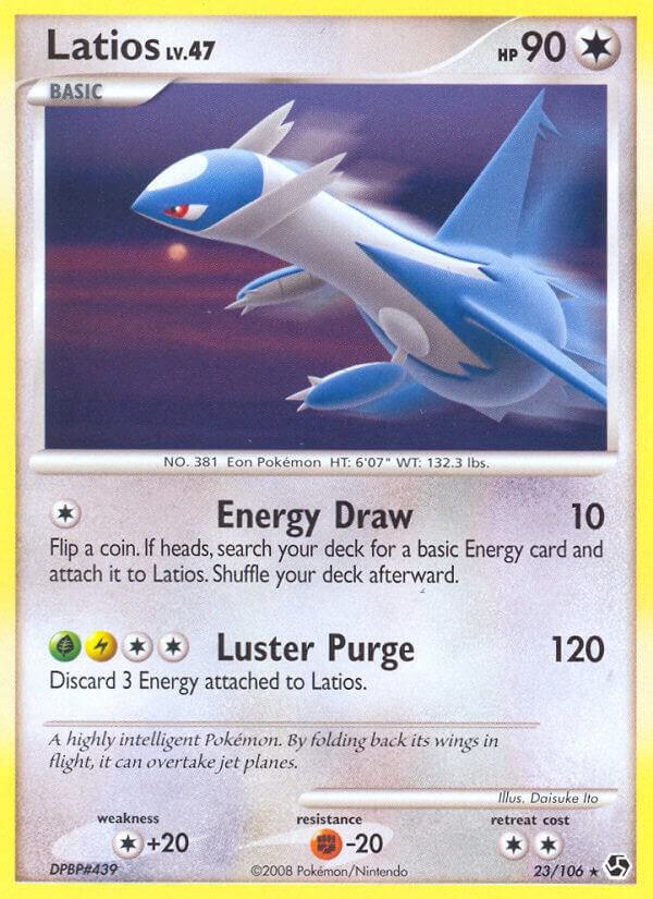 Pokémon Latios #23/106 Great Encounters Rare Reverse Holofoil Moderately Played English Trading Card — catalog front, TCGplayer SKU 1259964