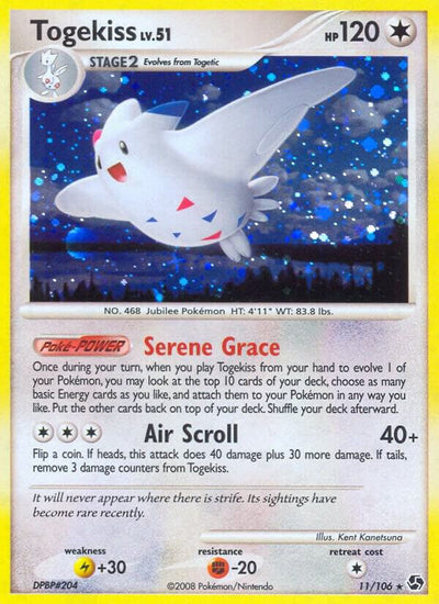 Pokémon Togekiss #11/106 Great Encounters Holo Rare Holofoil Near Mint Trading Card