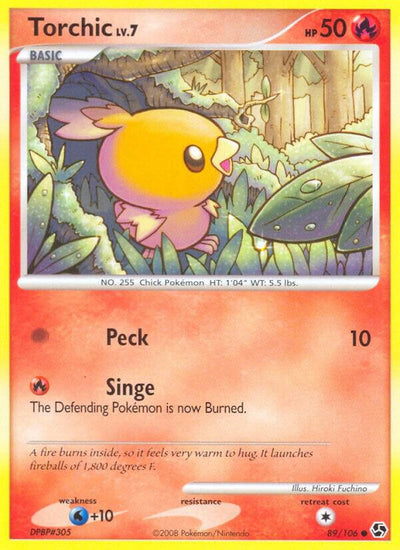 Pokémon Torchic #89/106 Great Encounters Common Reverse Holofoil Near Mint Trading Card