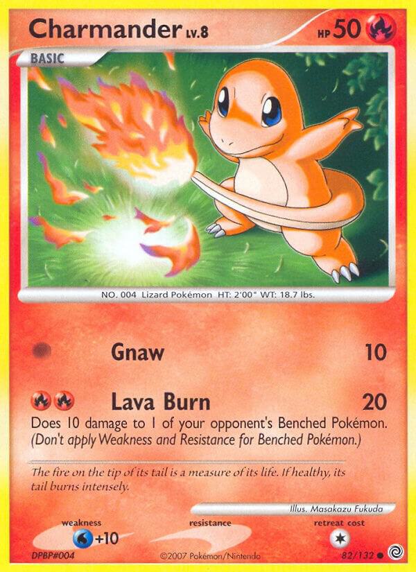 Pokémon Charmander #82/132 Secret Wonders Common Reverse Holofoil Lightly Played English Trading Card — catalog front, TCGplayer SKU 1260383