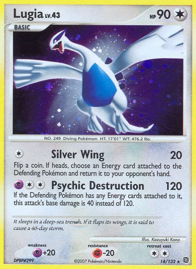 Pokémon Lugia #14/132 Secret Wonders Holo Rare Holofoil Heavily Played Trading Card