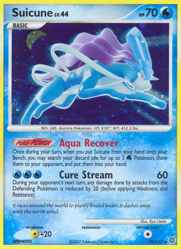 Pokémon Suicune #19/132 Secret Wonders Holo Rare Reverse Holofoil Lightly Played English Trading Card — catalog front, TCGplayer SKU 1260934