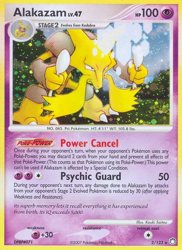 Pokémon Alakazam #2/123 Mysterious Treasures Holo Rare Reverse Holofoil Lightly Played English Trading Card — catalog front, TCGplayer SKU 1261089