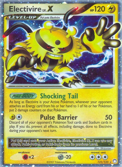 Pokémon Electivire LV.X #121/123 Mysterious Treasures Ultra Rare Holofoil Lightly Played Trading Card