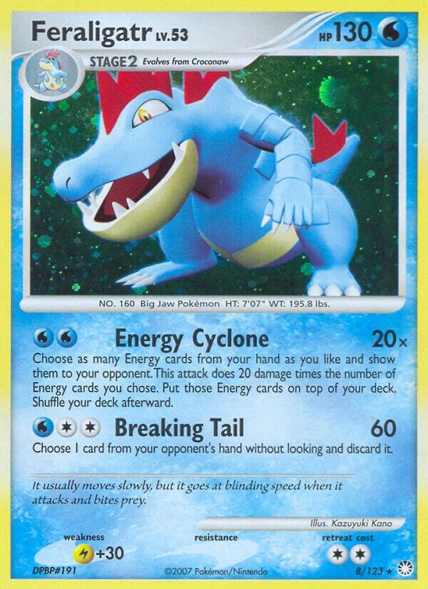 Pokémon Feraligatr #8/123 Mysterious Treasures Holo Rare Reverse Holofoil Lightly Played English Trading Card — catalog front, TCGplayer SKU 1261434