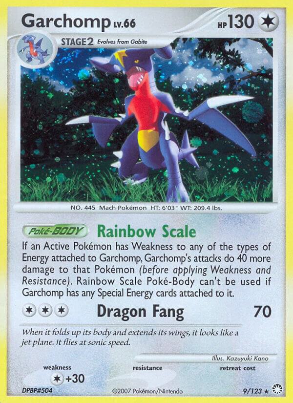 Pokémon Garchomp #9/123 Mysterious Treasures Holo Rare Holofoil Lightly Played English Trading Card — catalog front, TCGplayer SKU 1261474
