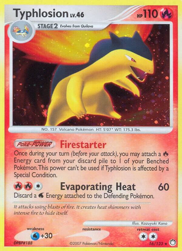 Pokémon Typhlosion #16/123 Mysterious Treasures Holo Rare Holofoil Near Mint English Trading Card — catalog front, TCGplayer SKU 1261848