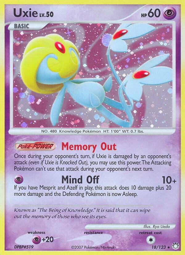 Pokémon Uxie #18/123 Mysterious Treasures Holo Rare Holofoil Near Mint English Trading Card — catalog front, TCGplayer SKU 1261893