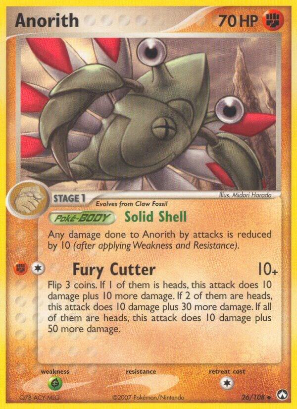 Pokémon Anorith #26/108 EX Power Keepers Uncommon Reverse Holofoil Near Mint English Trading Card — catalog front, TCGplayer SKU 1262693