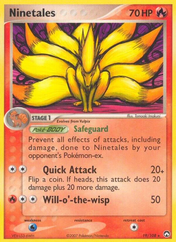 Pokémon Ninetales #19/108 EX Power Keepers Rare Reverse Holofoil Near Mint English Trading Card — catalog front, TCGplayer SKU 1263043