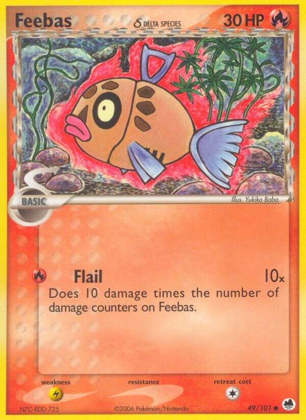 Pokémon Feebas #49/101 EX Dragon Frontiers Delta Species Reverse Holofoil Near Mint Trading Card