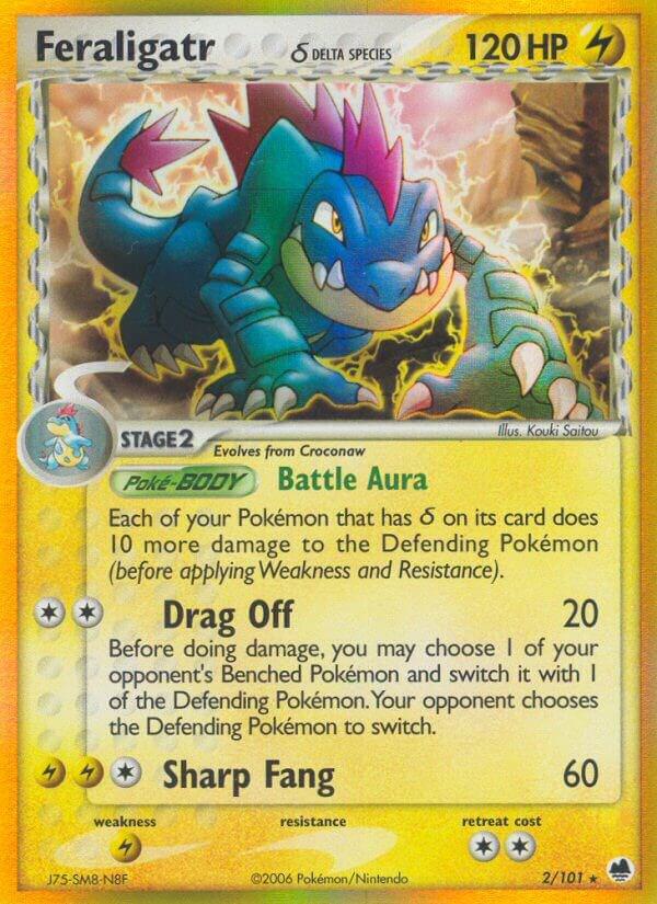 Pokémon Feraligatr #2/101 EX Dragon Frontiers Delta Species Holofoil Moderately Played English Trading Card — catalog front, TCGplayer SKU 1263395