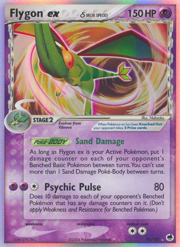 Pokémon Flygon ex #92/101 EX Dragon Frontiers Delta Species Holofoil Moderately Played Trading Card