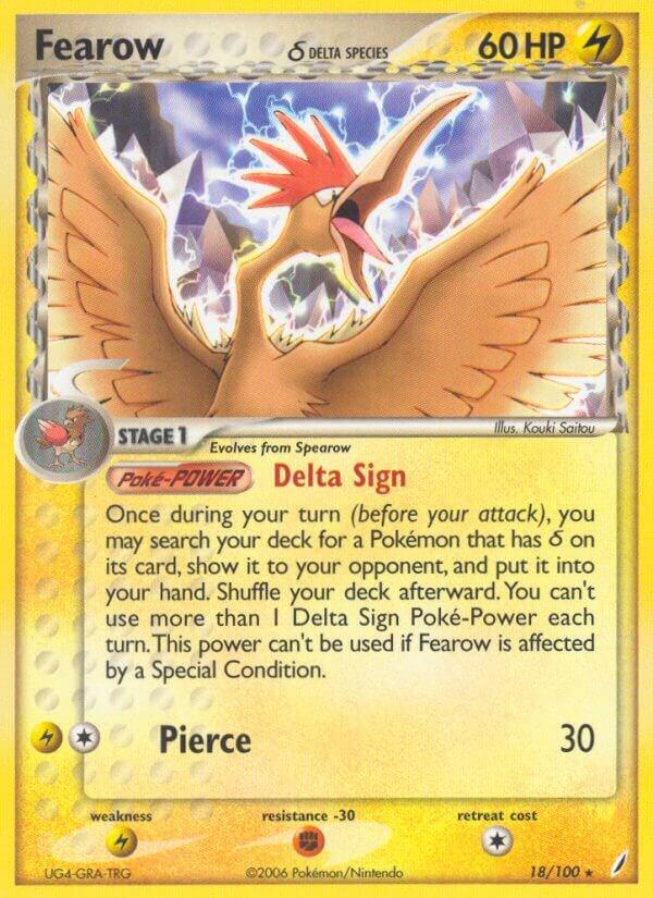 Pokémon Fearow #18/100 EX Crystal Guardians Delta Species Reverse Holofoil Near Mint Trading Card