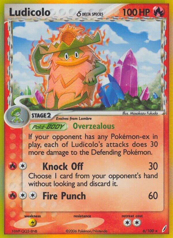 Pokémon Ludicolo #6/100 EX Crystal Guardians Delta Species Holofoil Near Mint English Trading Card — catalog front, TCGplayer SKU 1264409