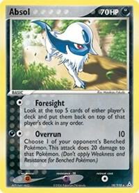 Pokémon Absol #18/110 EX Holon Phantoms Rare Reverse Holofoil Damaged English Trading Card — catalog front, TCGplayer SKU 1265001