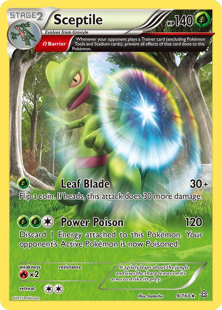 Pokémon Sceptile #9/160 XY - Primal Clash Omega Holofoil Near Mint English Trading Card — catalog front, TCGplayer SKU 1281586