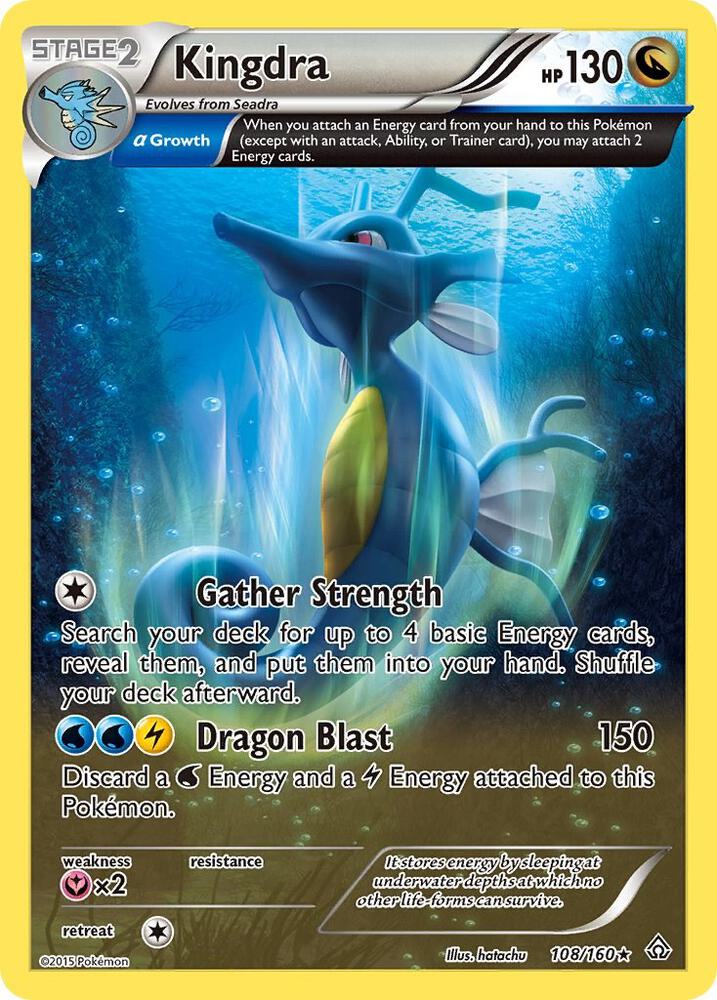 Pokémon Kingdra #108/160 XY - Primal Clash Alpha Holofoil Near Mint English Trading Card — catalog front, TCGplayer SKU 1282564