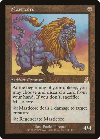 Magic Masticore #134 Urza's Destiny Rare Non-Foil Near Mint Trading Card