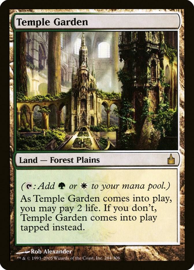 Magic Temple Garden #284 Ravnica: City of Guilds Rare Non-Foil Near Mint English Trading Card — catalog front, TCGplayer SKU 25211