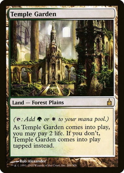 Magic Temple Garden #284 Ravnica: City of Guilds Rare Non-Foil Near Mint English Trading Card — catalog front, TCGplayer SKU 25211