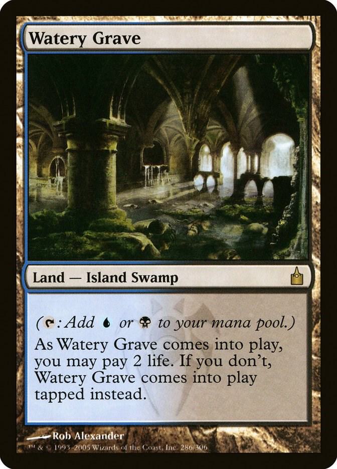 Magic Watery Grave #286 Ravnica: City of Guilds Rare Non-Foil Near Mint English Trading Card — catalog front, TCGplayer SKU 25242