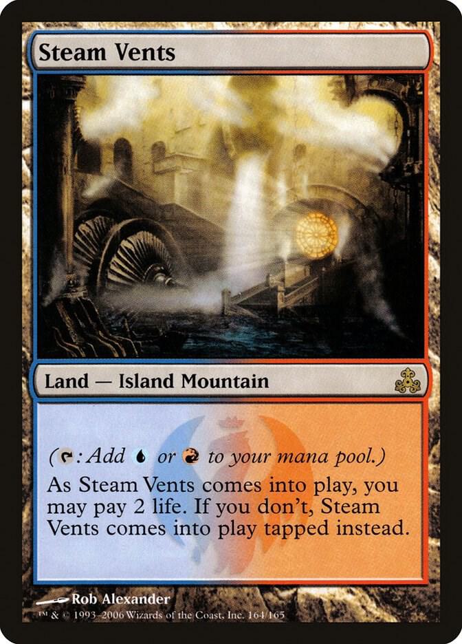 Magic Steam Vents #164 Guildpact Rare Non-Foil Near Mint English Trading Card — catalog front, TCGplayer SKU 25389