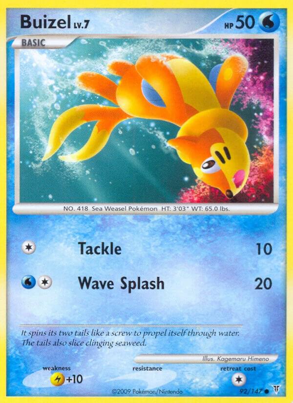 Pokémon Buizel #92 Supreme Victors Common Reverse Holofoil Near Mint English Trading Card — catalog front, TCGplayer SKU 2734283