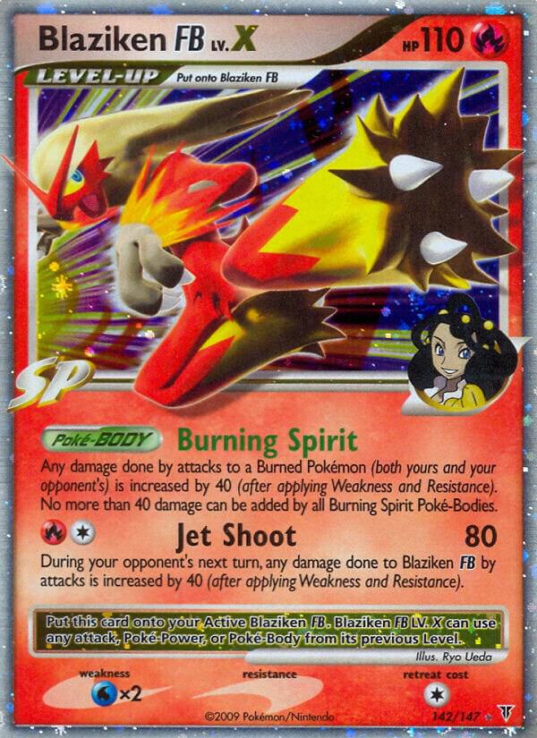 Pokémon Blaziken FB Lv.X #142 Supreme Victors Ultra Rare Holofoil Lightly Played English Trading Card — catalog front, TCGplayer SKU 2734534