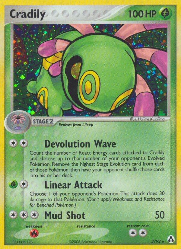 Pokémon Cradily #3/92 EX Legend Maker Holo Rare Holofoil Lightly Played English Trading Card — catalog front, TCGplayer SKU 2736762