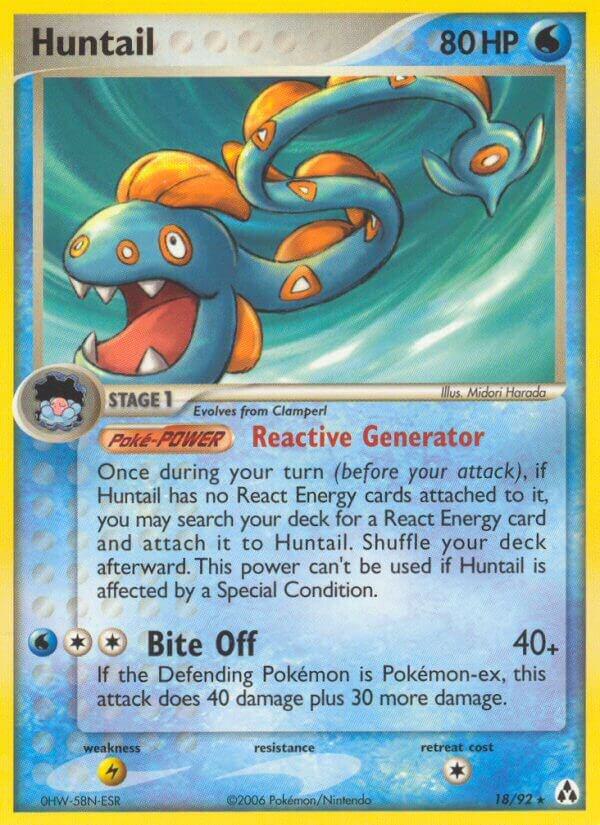 Pokémon Huntail #18/92 EX Legend Maker Rare Reverse Holofoil Lightly Played English Trading Card — catalog front, TCGplayer SKU 2737308