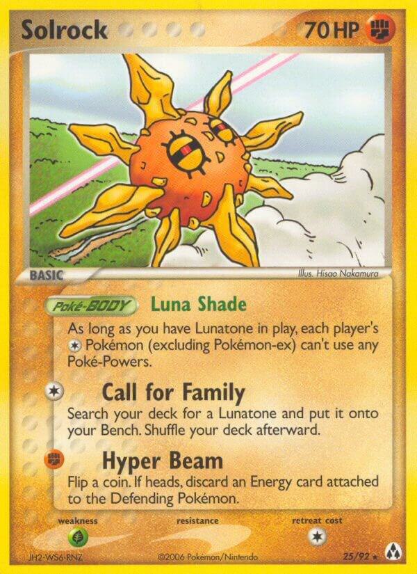 Pokémon Solrock #25/92 EX Legend Maker Rare Reverse Holofoil Lightly Played English Trading Card — catalog front, TCGplayer SKU 2737353
