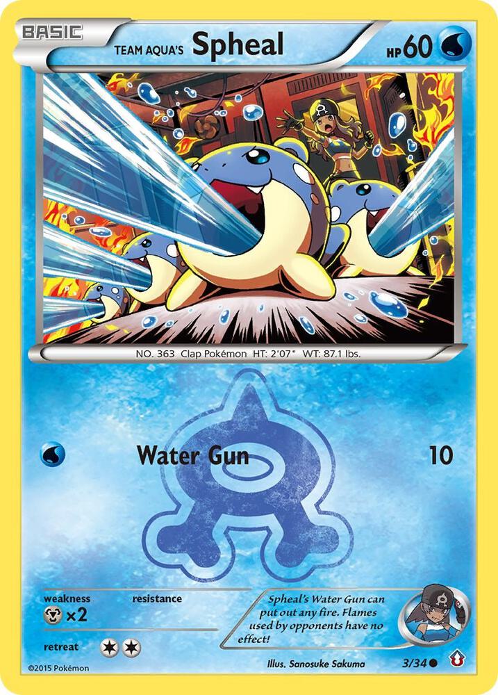 Pokémon Team Aqua's Spheal #3/34 Double Crisis Common Reverse Holofoil Near Mint Trading Card