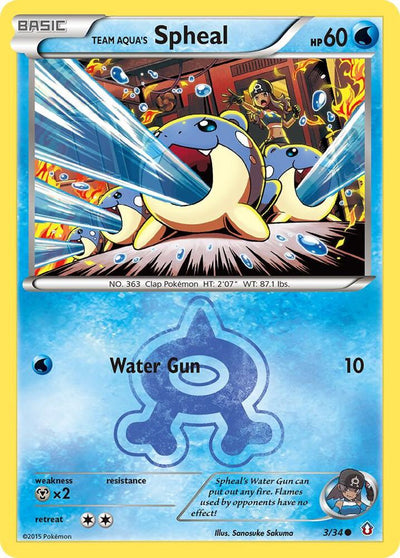 Pokémon Team Aqua's Spheal #3/34 Double Crisis Common Reverse Holofoil Near Mint Trading Card