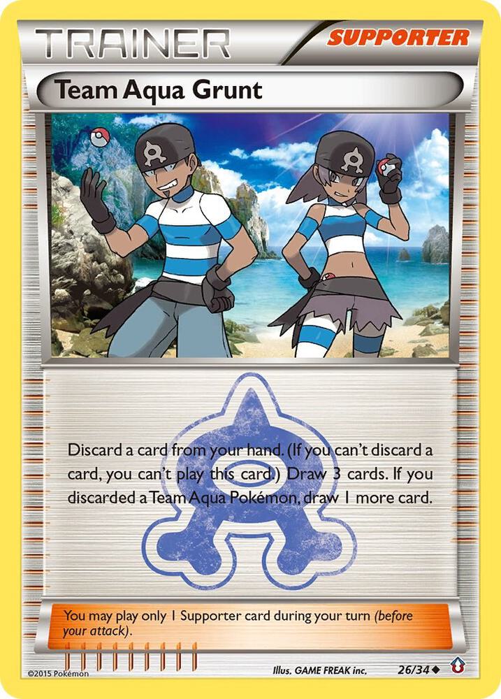 Pokémon Team Aqua Grunt #26/34 Double Crisis Uncommon Reverse Holofoil Near Mint English Trading Card — catalog front, TCGplayer SKU 2829989