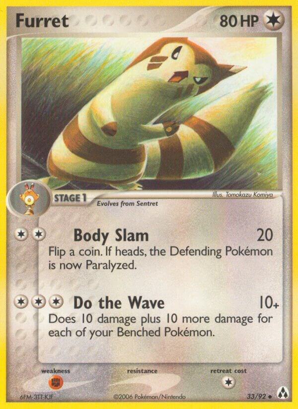 Pokémon Furret #33/92 EX Legend Maker Uncommon Reverse Holofoil Near Mint English Trading Card — catalog front, TCGplayer SKU 2837367