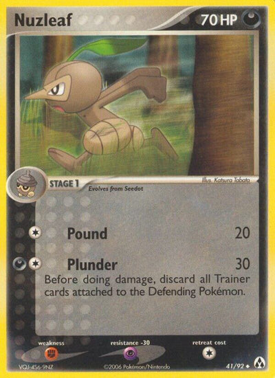 Pokémon Nuzleaf #41/92 EX Legend Maker Uncommon Reverse Holofoil Near Mint English Trading Card — catalog front, TCGplayer SKU 2837407