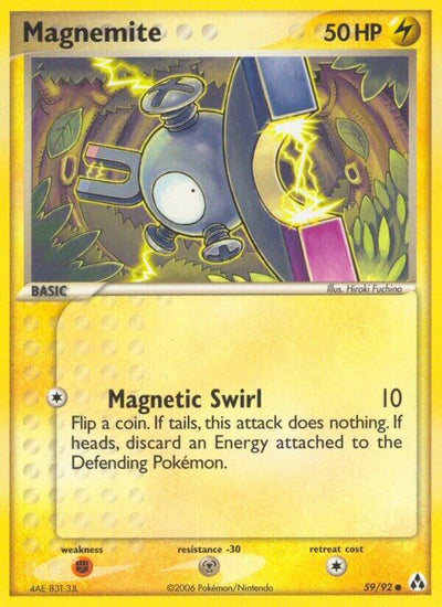 Pokémon Magnemite #59/92 EX Legend Maker Common Reverse Holofoil Near Mint English Trading Card — catalog front, TCGplayer SKU 2837497