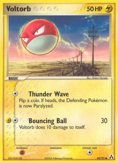 Pokémon Voltorb #68/92 EX Legend Maker Common Reverse Holofoil Near Mint English Trading Card — catalog front, TCGplayer SKU 2837542