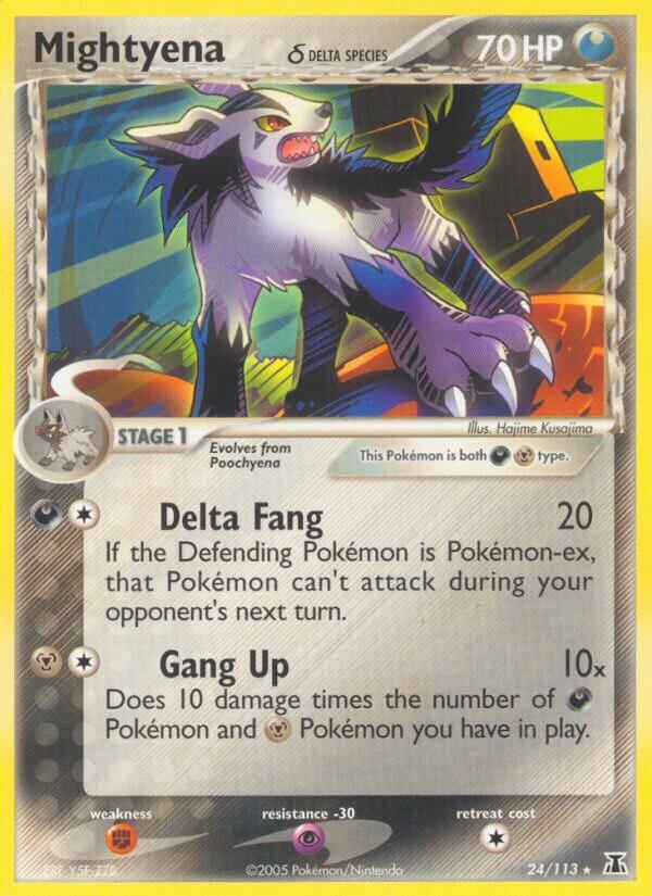 Pokémon Mightyena #24/113 EX Delta Species Delta Species Reverse Holofoil Moderately Played English Trading Card — catalog front, TCGplayer SKU 2838099