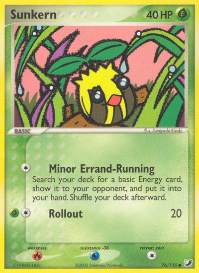 Pokémon Sunkern #76/115 EX Unseen Forces Common Reverse Holofoil Near Mint English Trading Card — catalog front, TCGplayer SKU 2866277
