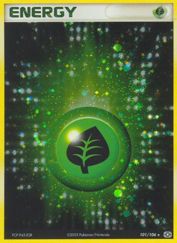 Pokémon Grass Energy #101/106 EX Emerald Holo Rare Holofoil Lightly Played English Trading Card — catalog front, TCGplayer SKU 2866693