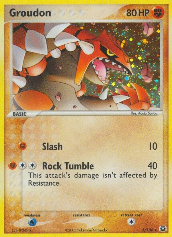 Pokémon Groudon #5/106 EX Emerald Holo Rare Holofoil Moderately Played English Trading Card — catalog front, TCGplayer SKU 2866704