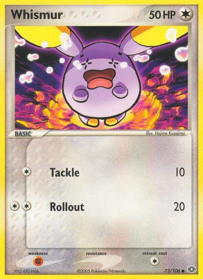 Pokémon Whismur #73/106 EX Emerald Common Reverse Holofoil Near Mint Trading Card