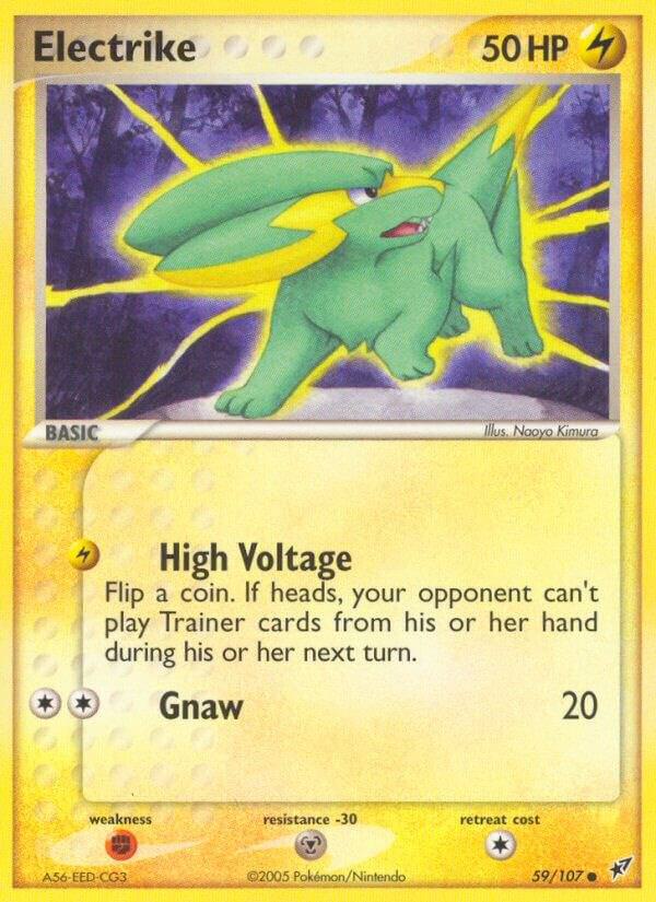 Pokémon Electrike #59/107 EX Deoxys Common Reverse Holofoil Lightly Played English Trading Card — catalog front, TCGplayer SKU 2867293